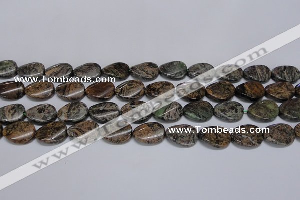 CAF135 15.5 inches 10*14mm twisted oval Africa stone beads