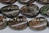 CAF136 15.5 inches 12*16mm twisted oval Africa stone beads