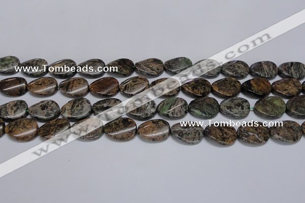 CAF136 15.5 inches 12*16mm twisted oval Africa stone beads