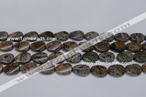 CAF137 15.5 inches 13*18mm twisted oval Africa stone beads