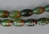 CAG1007 15.5 inches 8*12mm rice rainbow agate beads wholesale