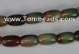 CAG1010 15.5 inches 8*12mm drum rainbow agate beads wholesale