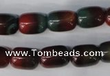 CAG1011 15.5 inches 12*14mm drum rainbow agate beads wholesale