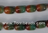 CAG1012 15.5 inches 8*12mm drum rainbow agate beads wholesale