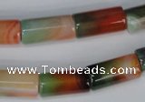 CAG1016 15.5 inches 10*20mm column rainbow agate beads