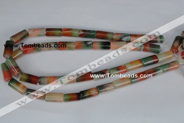 CAG1016 15.5 inches 10*20mm column rainbow agate beads