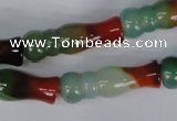 CAG1018 15.5 inches 10*30mm bone rainbow agate beads