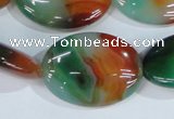 CAG1025 15.5 inches 22*30mm oval rainbow agate beads