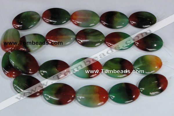 CAG1026 15.5 inches 25*35mm oval rainbow agate beads