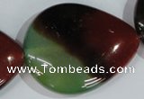 CAG1031 15.5 inches 40*50mm flat teardrop rainbow agate beads