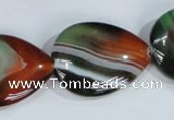 CAG1034 15.5 inches 22*30mm flat teardrop rainbow agate beads