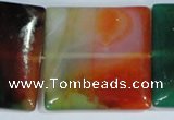 CAG1050 15.5 inches 40*40mm square rainbow agate beads