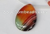 CAG1061 Top-drilled 22*30mm flat teardrop rainbow agate beads