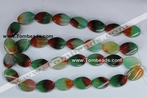 CAG1063 15.5 inches 18*25mm twisted oval rainbow agate beads