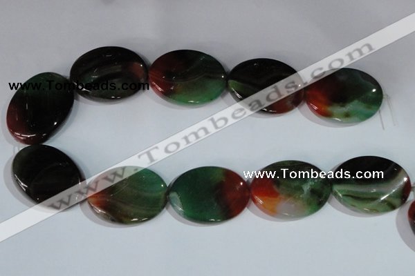 CAG1065 15.5 inches 30*40mm twisted oval rainbow agate beads