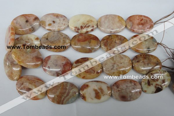 CAG1096 15.5 inches 25*35mm oval Morocco agate beads wholesale