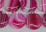 CAG1171 15.5 inches 20mm flat round line agate gemstone beads