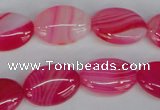 CAG1174 15.5 inches 13*18mm oval line agate gemstone beads