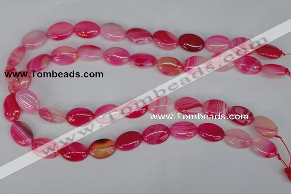 CAG1174 15.5 inches 13*18mm oval line agate gemstone beads