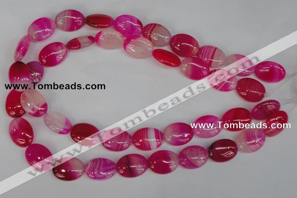 CAG1175 15.5 inches 15*20mm oval line agate gemstone beads