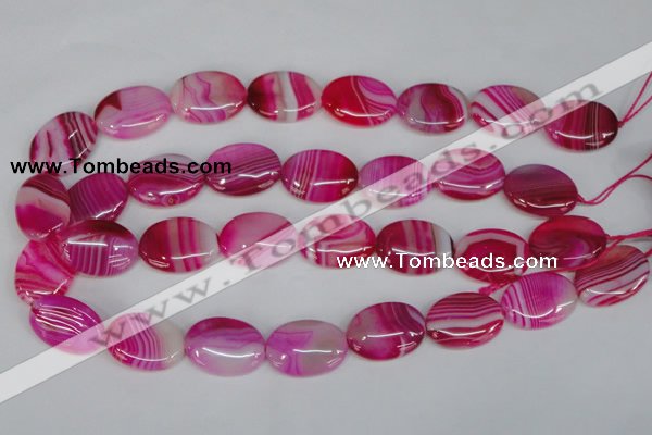 CAG1176 15.5 inches 18*25mm oval line agate gemstone beads