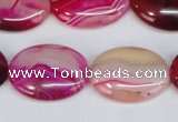 CAG1177 15.5 inches 18*25mm oval line agate gemstone beads