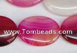 CAG1178 15.5 inches 22*30mm oval line agate gemstone beads