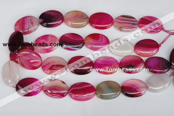 CAG1178 15.5 inches 22*30mm oval line agate gemstone beads