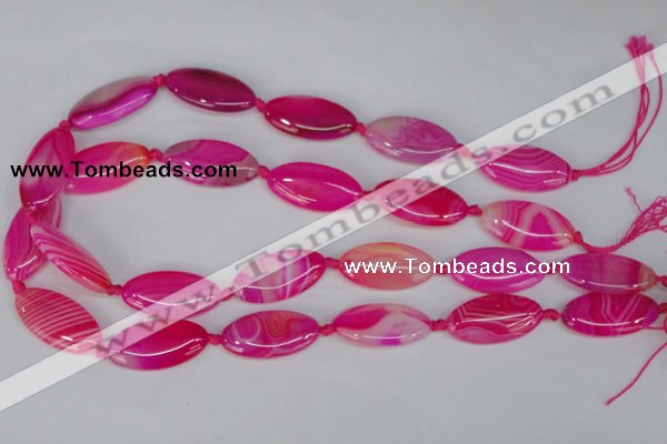 CAG1181 15.5 inches 15*30mm marquise line agate gemstone beads