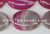 CAG1188 15.5 inches 22*30mm oval line agate gemstone beads
