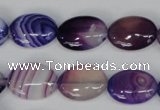 CAG1205 15.5 inches 10*14mm oval line agate gemstone beads