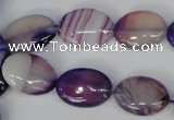 CAG1206 15.5 inches 12*16mm oval line agate gemstone beads