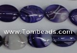 CAG1207 15.5 inches 13*18mm oval line agate gemstone beads