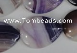 CAG1215 15.5 inches 22*30mm flat teardrop line agate gemstone beads