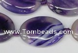 CAG1237 15.5 inches 22*30mm oval line agate gemstone beads