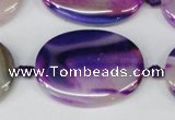 CAG1238 15.5 inches 25*35mm oval line agate gemstone beads