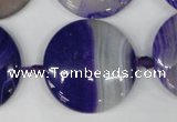 CAG1250 15.5 inches 30mm flat teardrop line agate gemstone beads