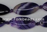 CAG1252 15.5 inches 15*30mm marquise line agate gemstone beads