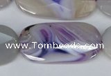 CAG1260 15.5 inches 20*40mm faceted oval line agate gemstone beads