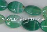 CAG1265 15.5 inches 13*18mm oval line agate gemstone beads