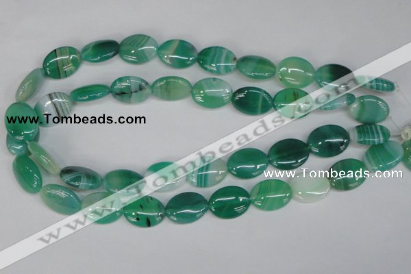 CAG1265 15.5 inches 13*18mm oval line agate gemstone beads