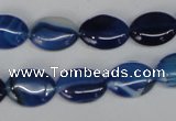 CAG1272 15.5 inches 10*14mm oval line agate gemstone beads