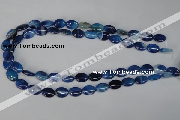 CAG1272 15.5 inches 10*14mm oval line agate gemstone beads