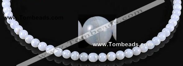 CAG128 6mm smooth round blue lace agate gemstone beads wholesale