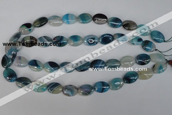 CAG1291 15.5 inches 13*18mm oval line agate gemstone beads