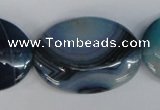 CAG1294 15.5 inches 25*35mm oval line agate gemstone beads