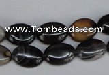 CAG1312 15.5 inches 10*14mm oval line agate gemstone beads