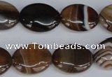 CAG1315 15.5 inches 15*20mm oval line agate gemstone beads