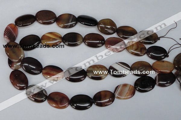 CAG1316 15.5 inches 18*25mm oval line agate gemstone beads