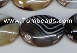 CAG1317 15.5 inches 22*30mm oval line agate gemstone beads